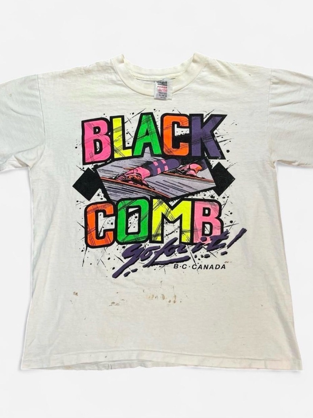 Vintage Distressed 1990s Black Comb BC Canada T-Shirt Size XL Made In USA